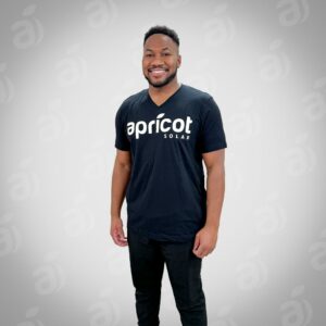 Apricot V-Neck - Black w/ white logo