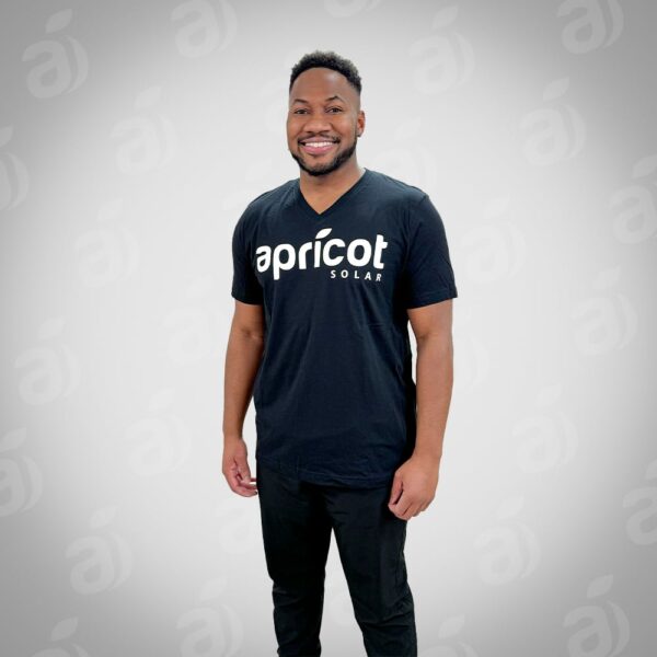 Apricot V-Neck - Black w/ white logo