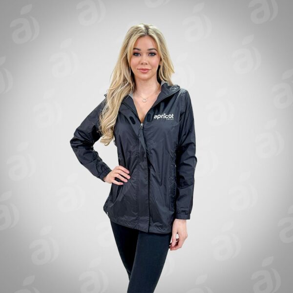 Women's Apricot Windbreaker - Black w/ White logo